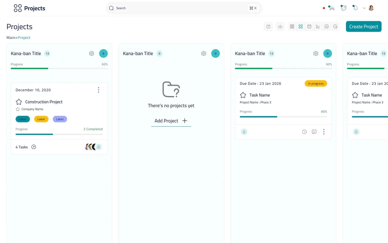 ORAVEX kanban board